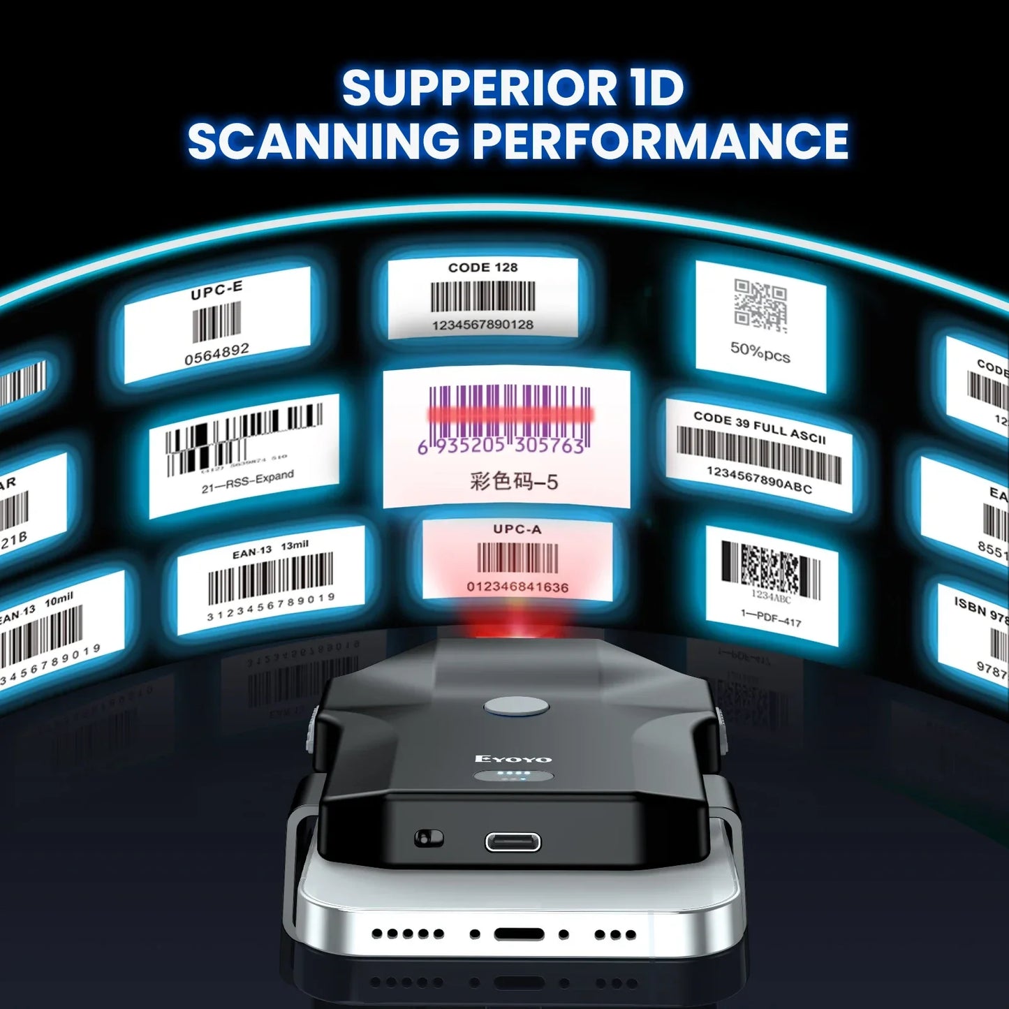 Barcode Scanner Bluetooth  Reader  IPhone, Android,
