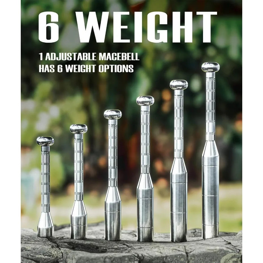 Motion Space Adjustable Macebell Clubbell for Strength Training 6 8in1 Premium Steel Indian Club for Full Body Muscles Shoulder