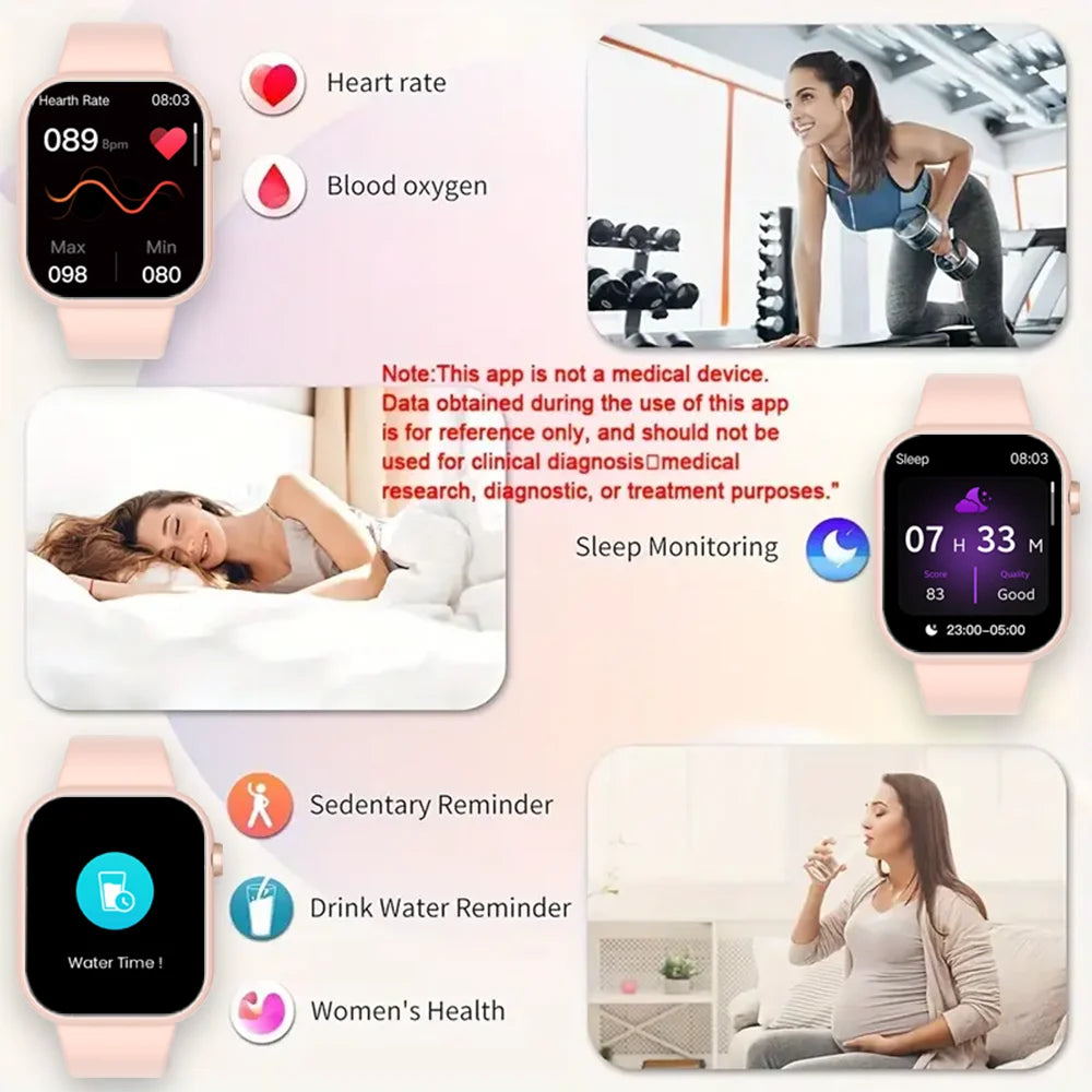 Women Smartwatch Bluetooth Dials Monitor Waterproof  Android