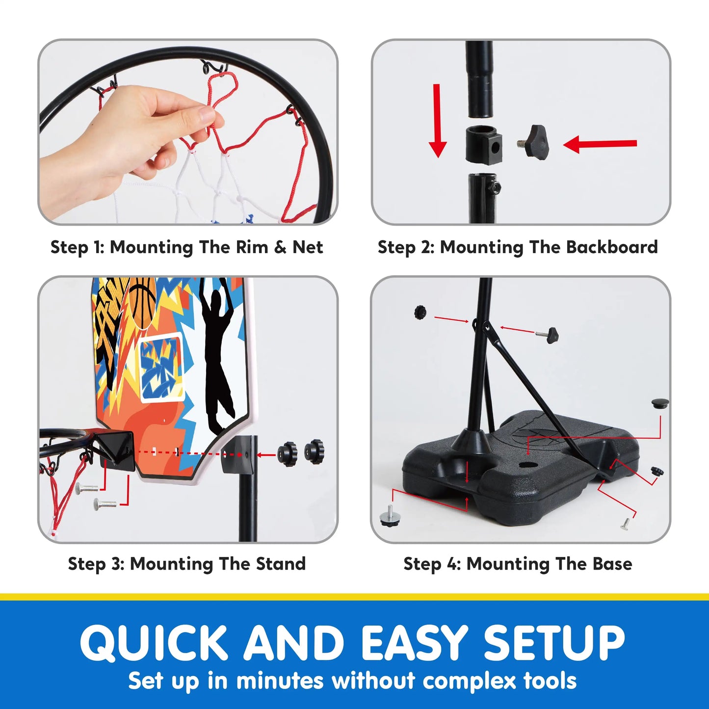 Adjustable Kids Basketball HoopToddler Indoor Outdoor