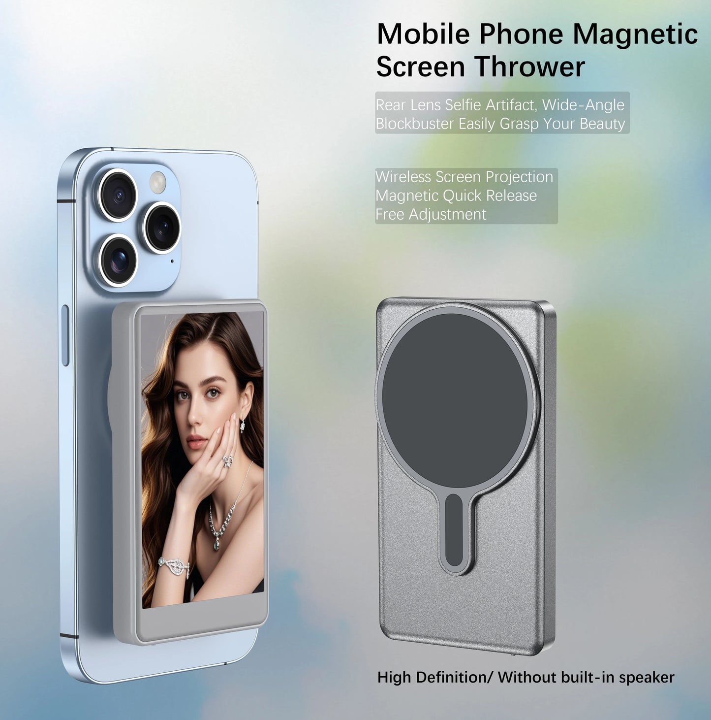 Vlog Selfie Monitor Phone, Rear Camera Wireless