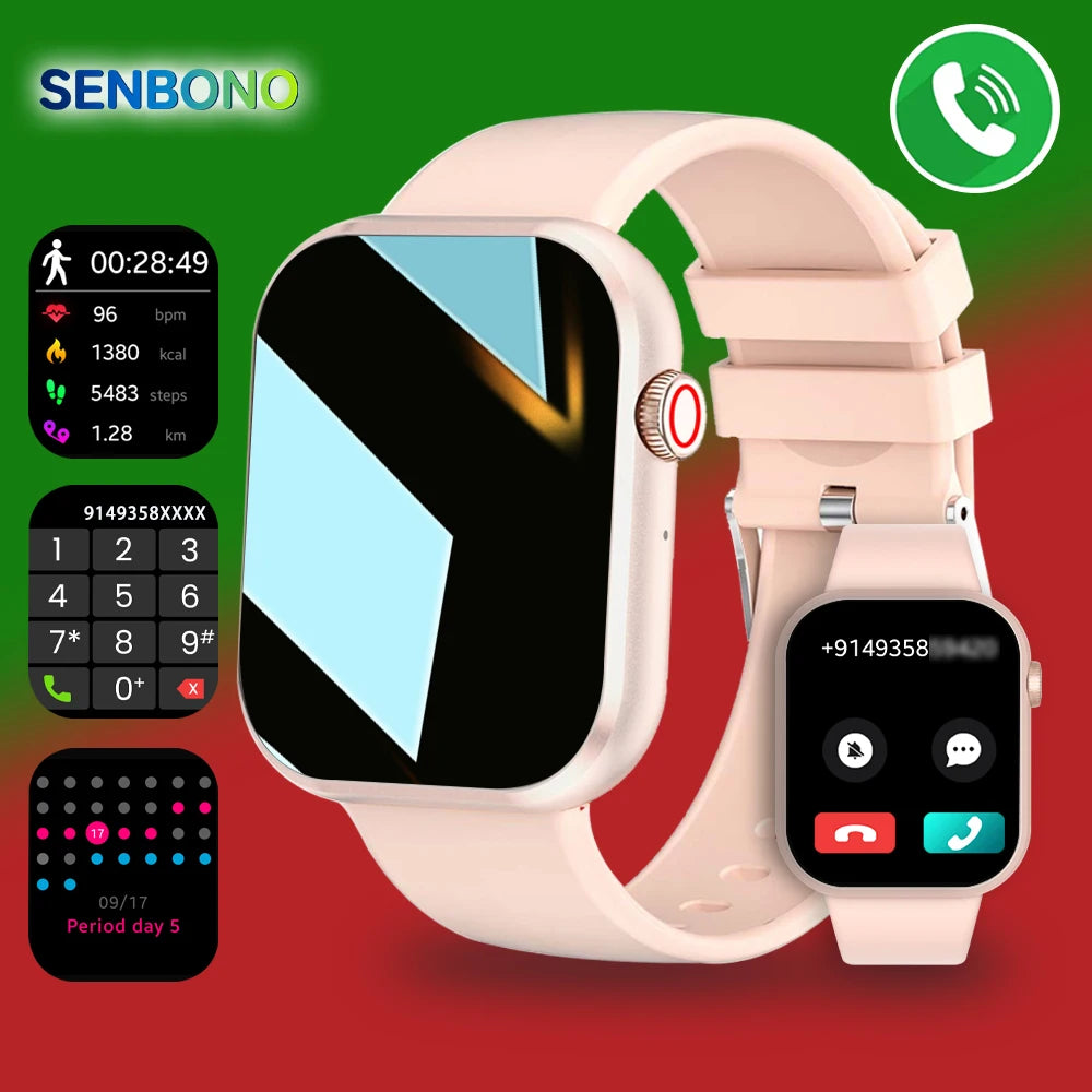 Women Smartwatch Bluetooth Dials Monitor Waterproof  Android