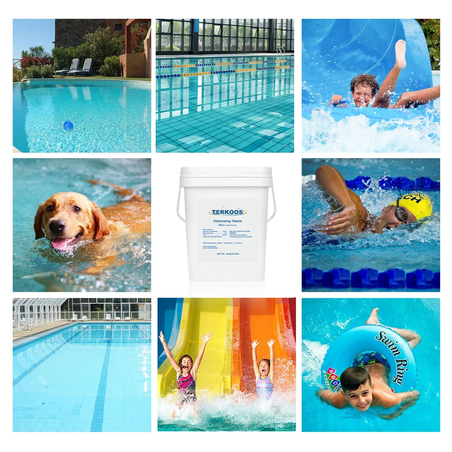 Chlorine Tablets  Swimming Pool Water Purifier Stabilized