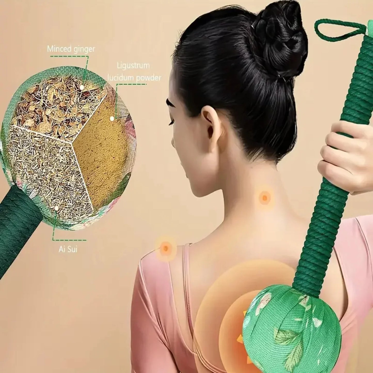 Massage Hammer Long Herbal Wormwood Lymphatic Drainage