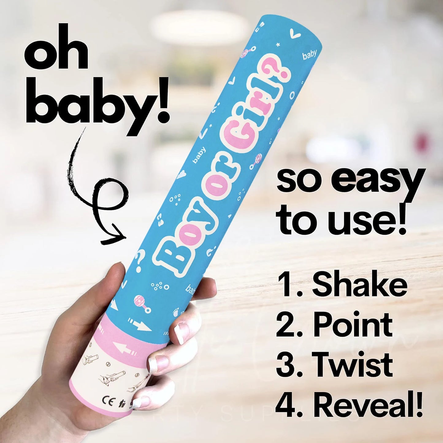 Gender Reveal Confetti Powder Handheld Fireworks  Bombs