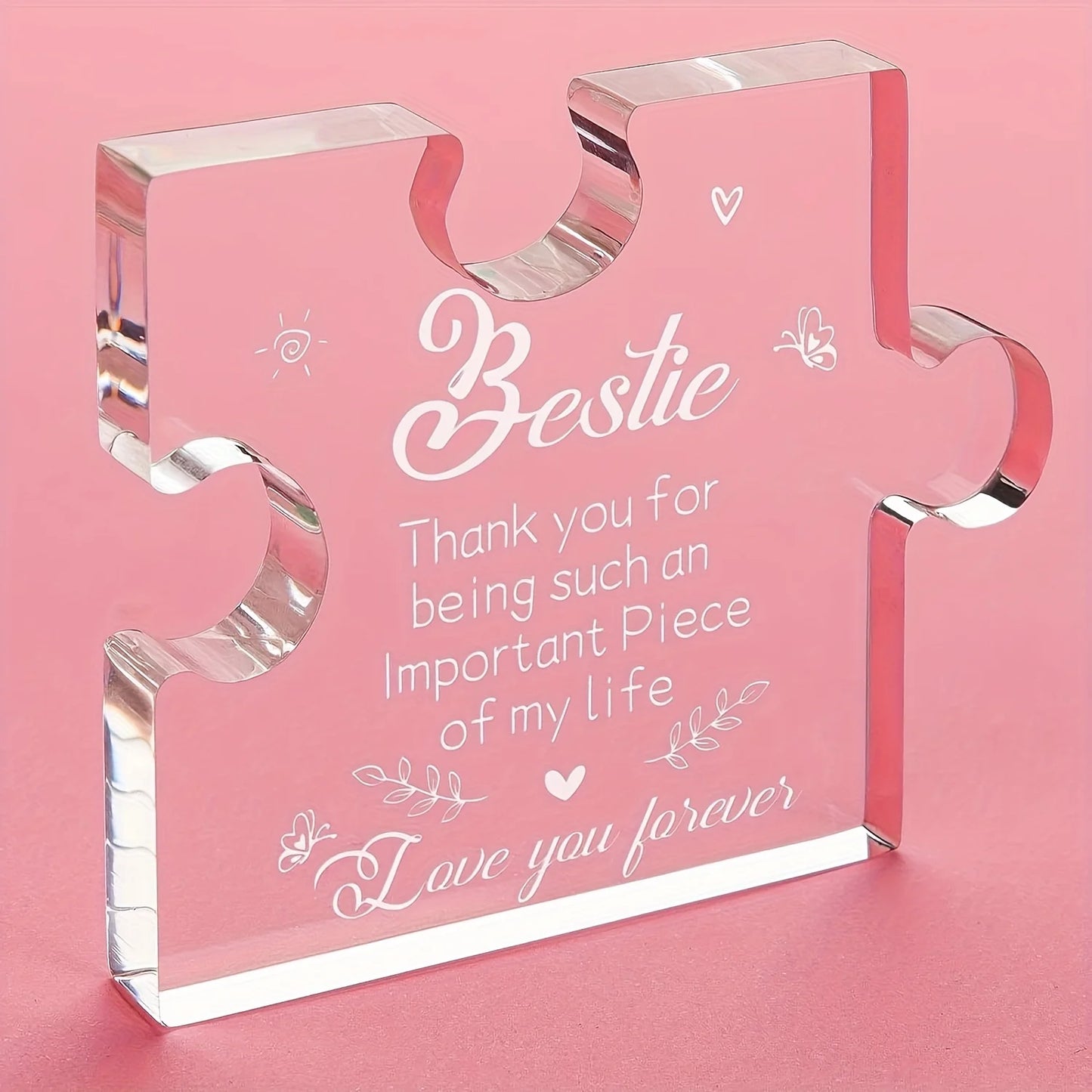 Engraved Acrylic Block Puzzle, Best Friend Gift