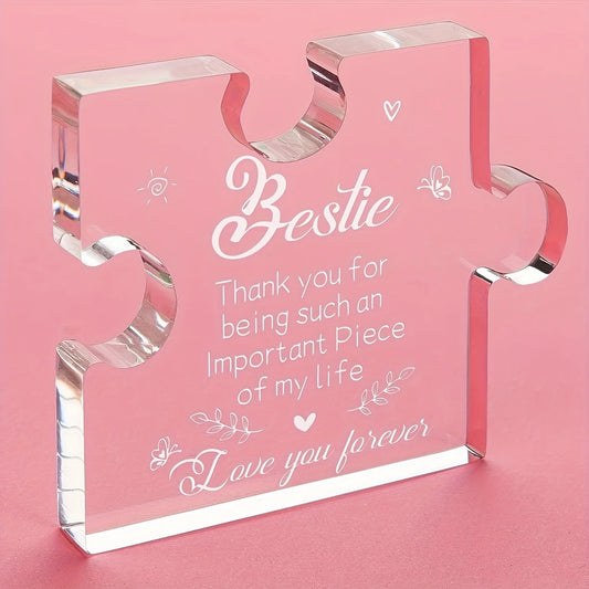 Engraved Acrylic Block Puzzle, Best Friend Gift