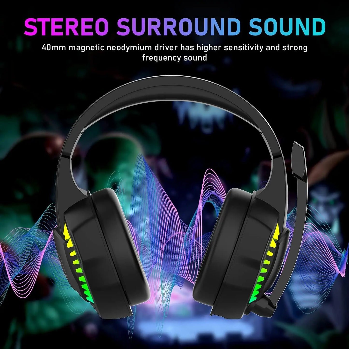 Gaming Headset,  Stereo Surround Sound  Wire Headphone