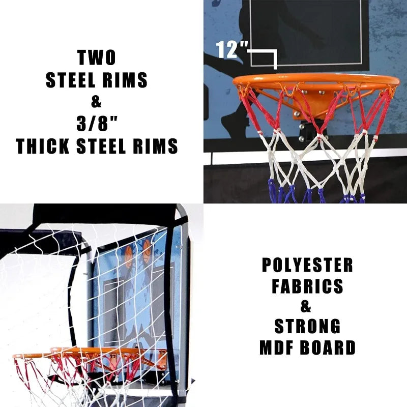 Foldable Indoor Basketball Arcade  Electronic  Dual Hoop