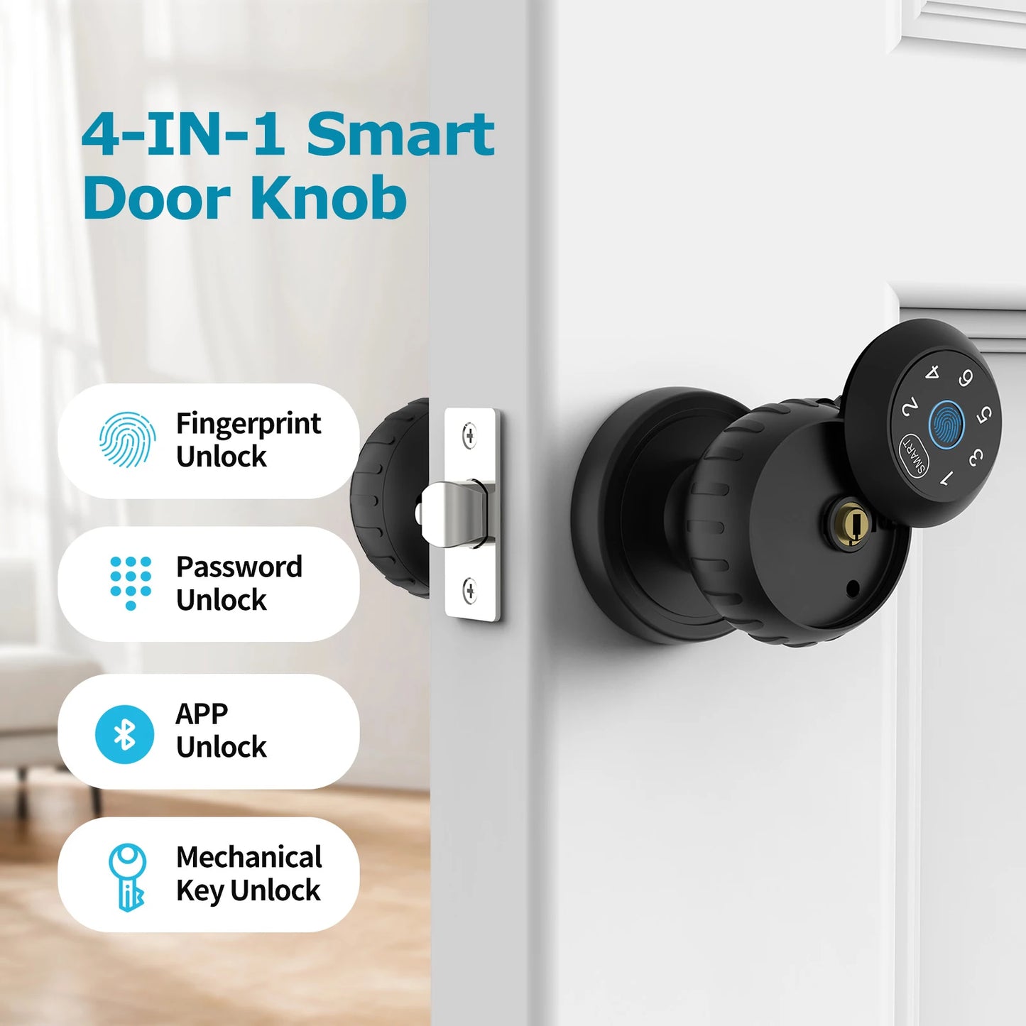 Ball Shaped Smart Lock Fingerprint Touchscreen Keypad