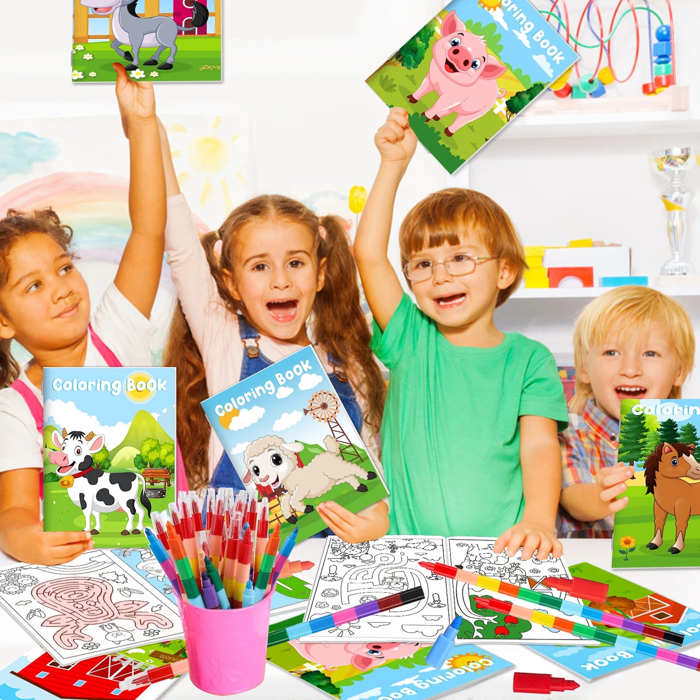 24Pcs Farm Coloring Books Kids Party Favors