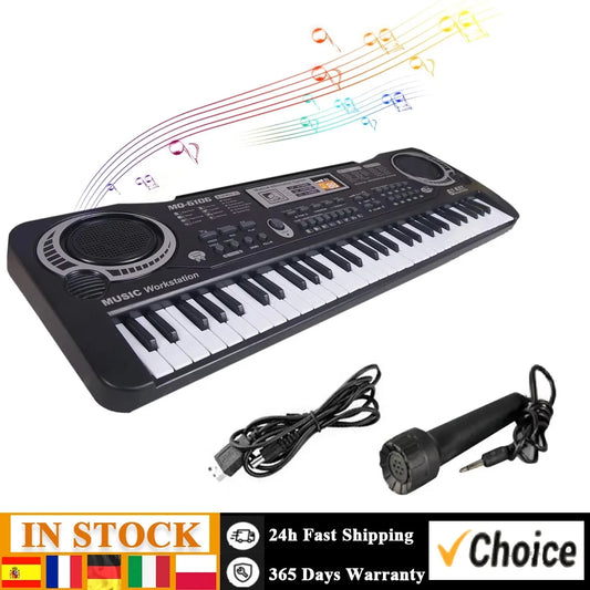 61 Keys Black Digital Music Electronic Kids