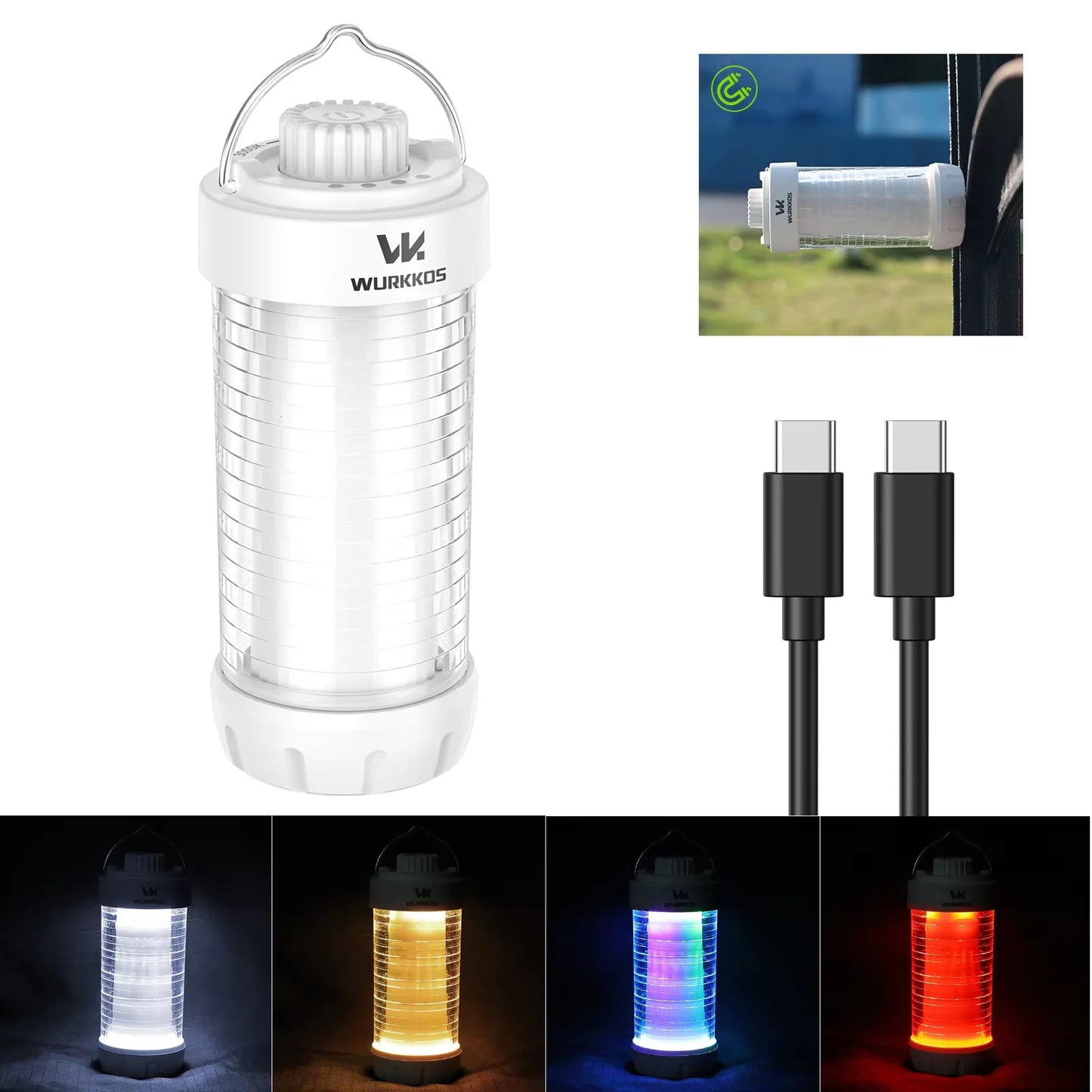 Camping Lantern  Rechargeable LED Flashlight Waterproof Magnetic