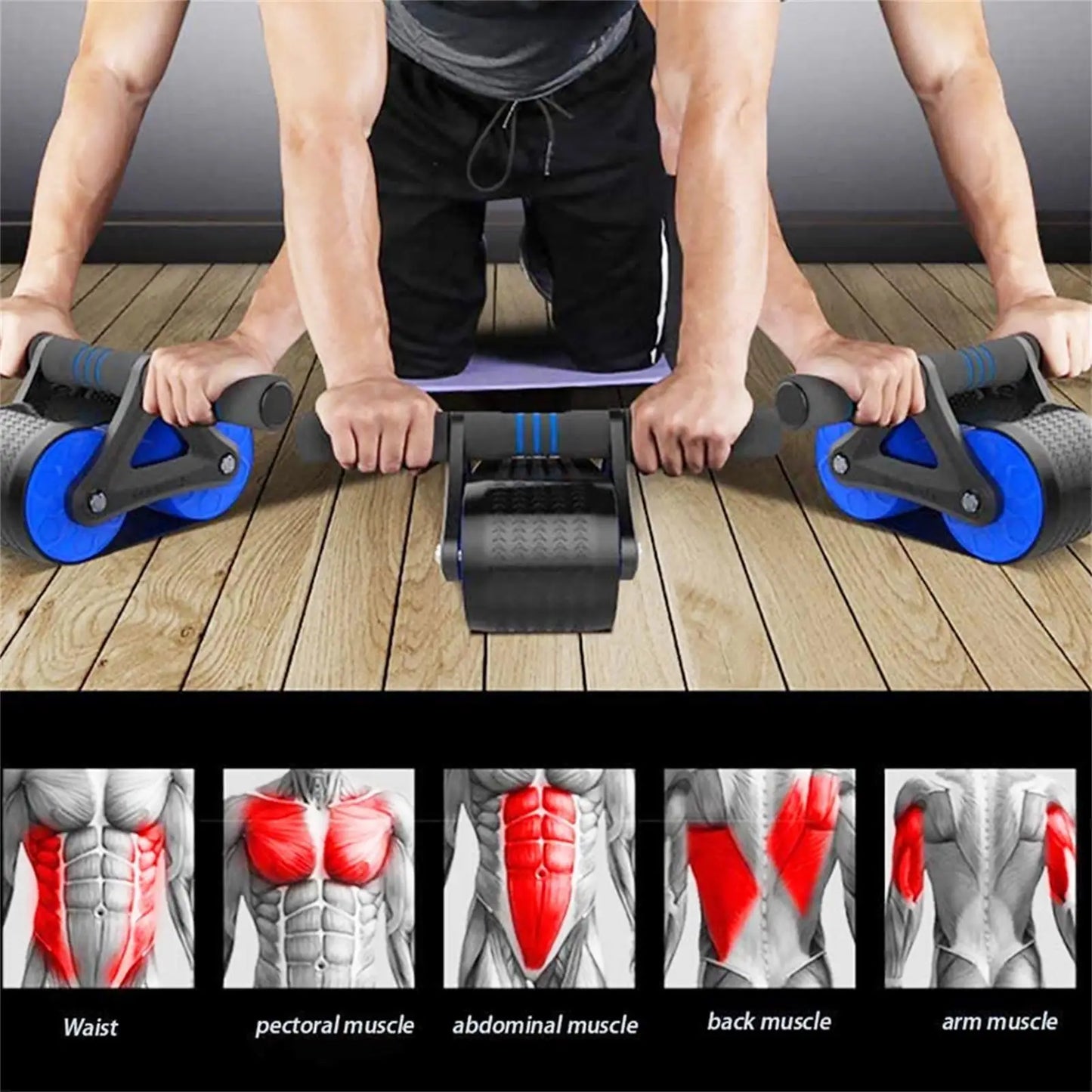 Spring Back Wheels Roller Abdominal  Push‑up