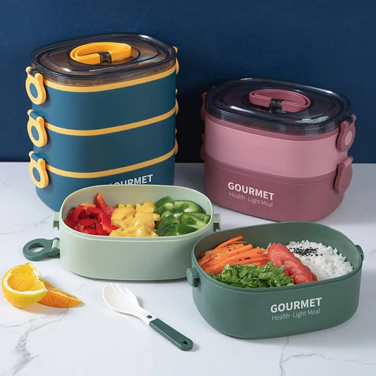 stackable leak-proof microwave safe bento box