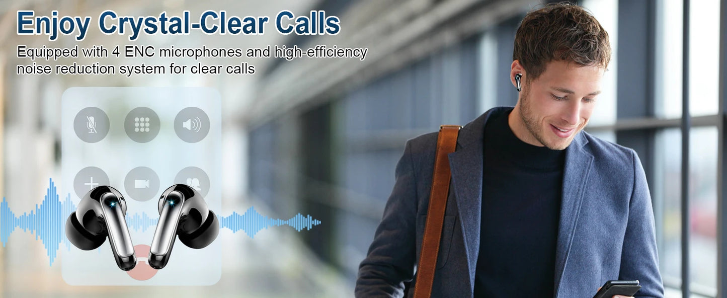 Stereo Headphones, Bluetooth Clear Calls ,Noise Cancelling