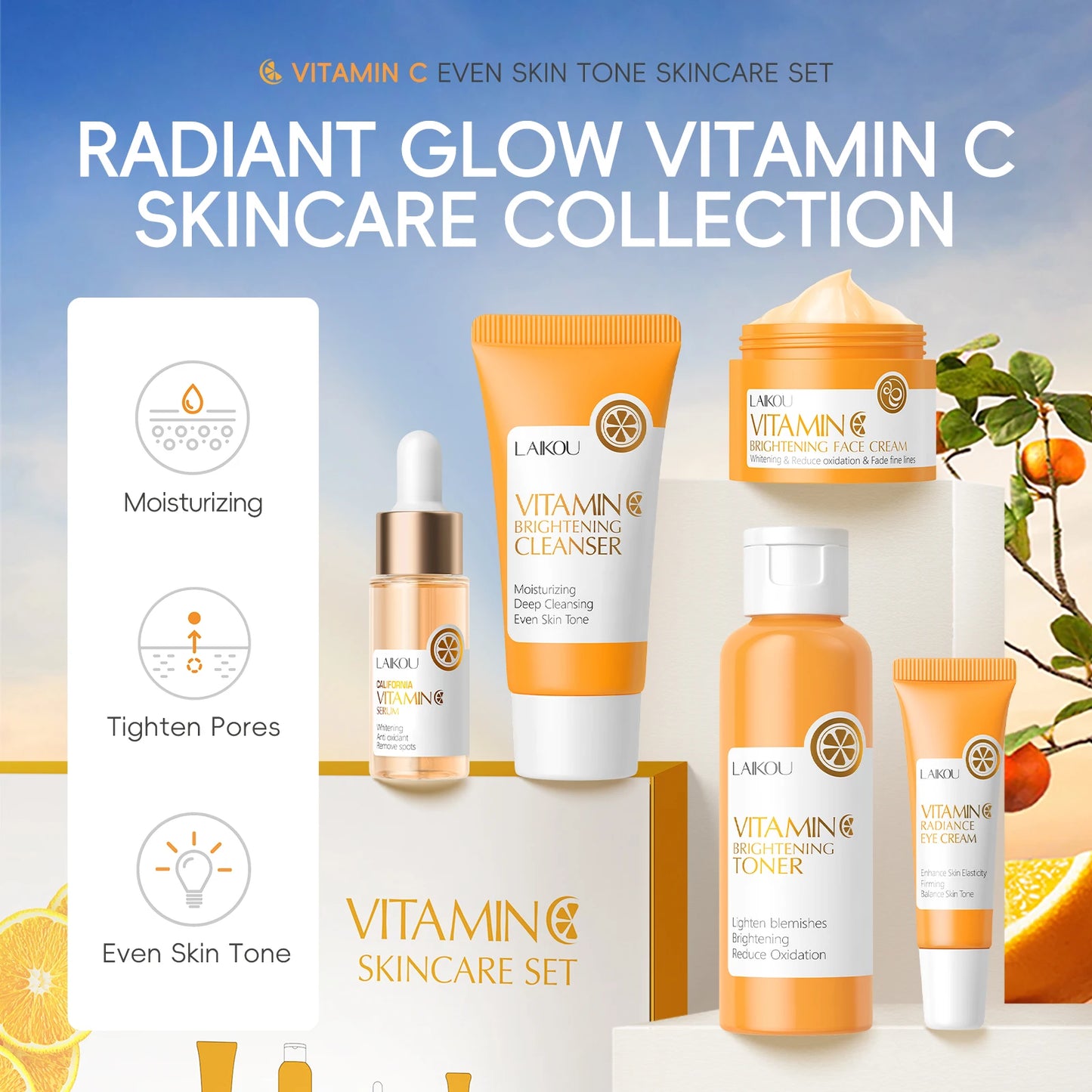 Skincare Set Brightening Skin Tone Smooth Wrinkle