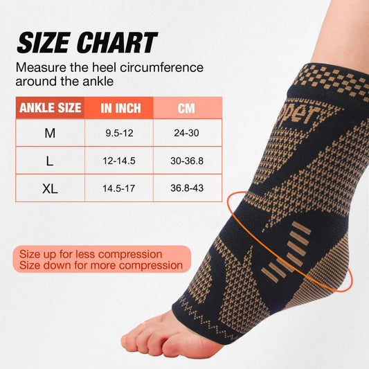 Compression  Copper Foot Sleeve  Tendonitis, Arthritis & Plantar Fasciitis