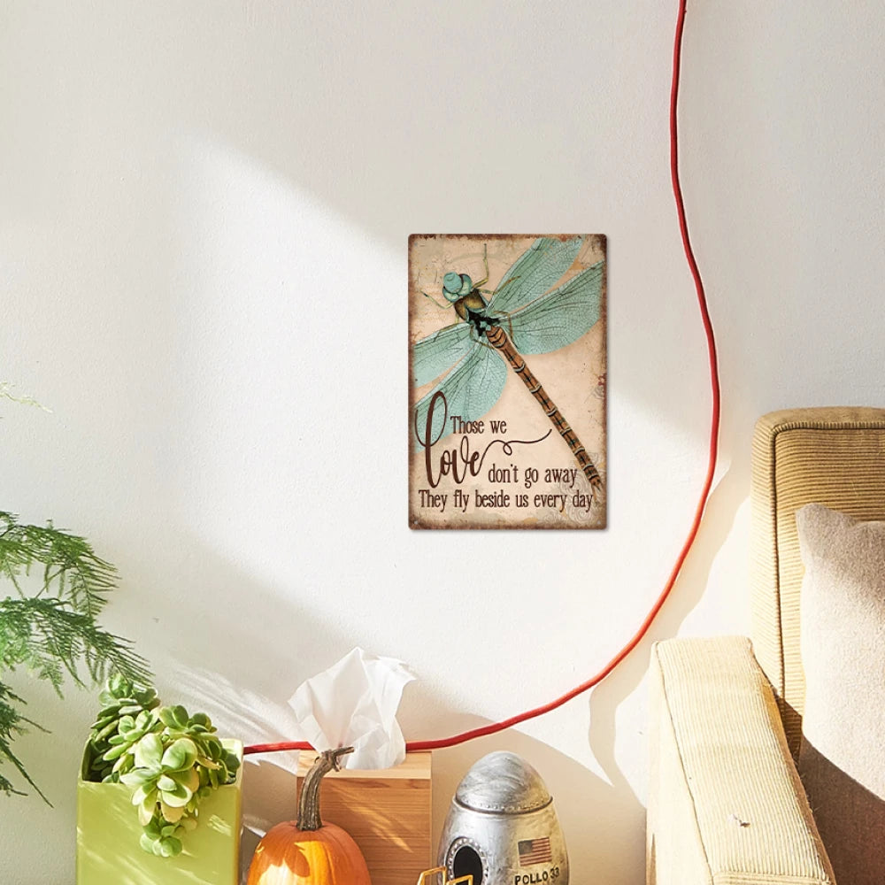 Dragonfly Metal Signs, Motivational Plaque Wall Art