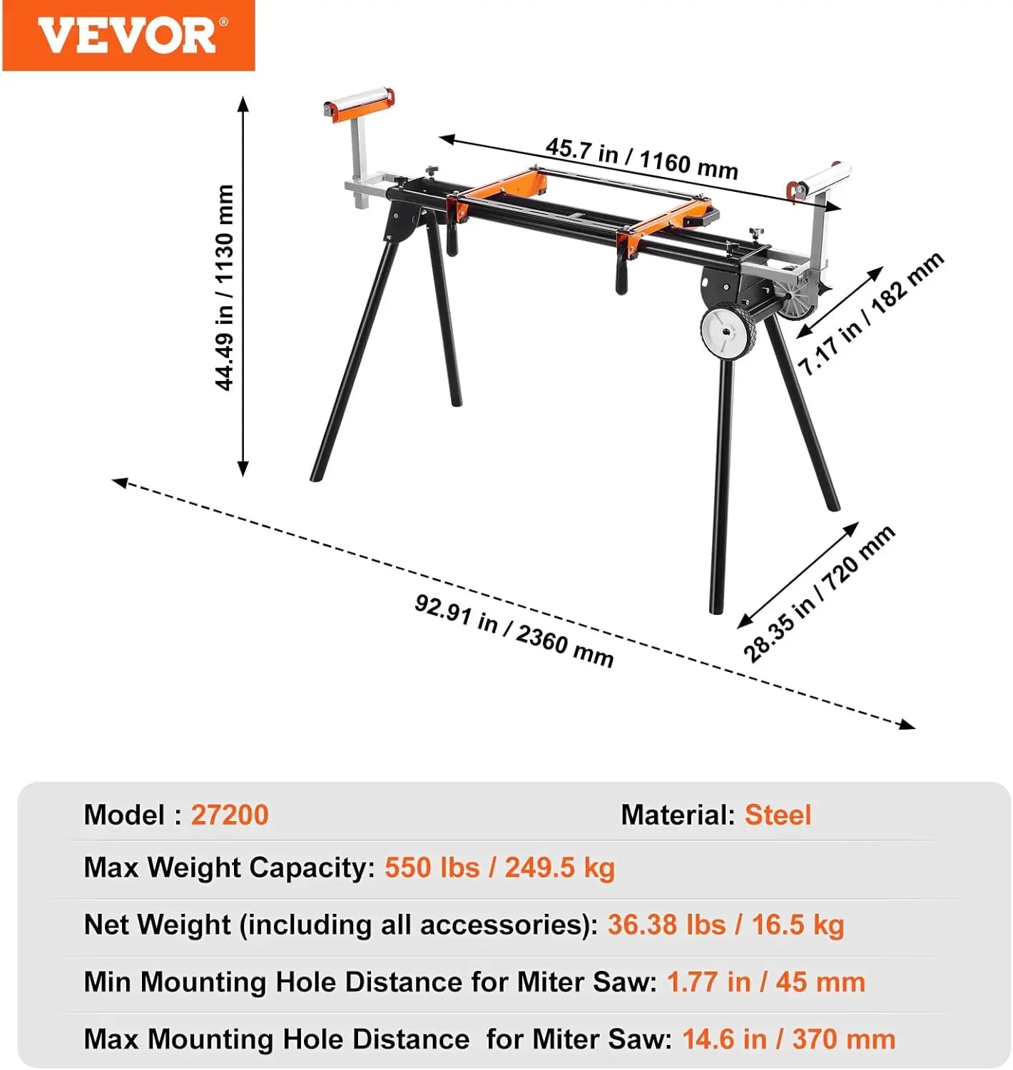 Collapsible Miter Saw Stand Mounting Bracket  Adjustable