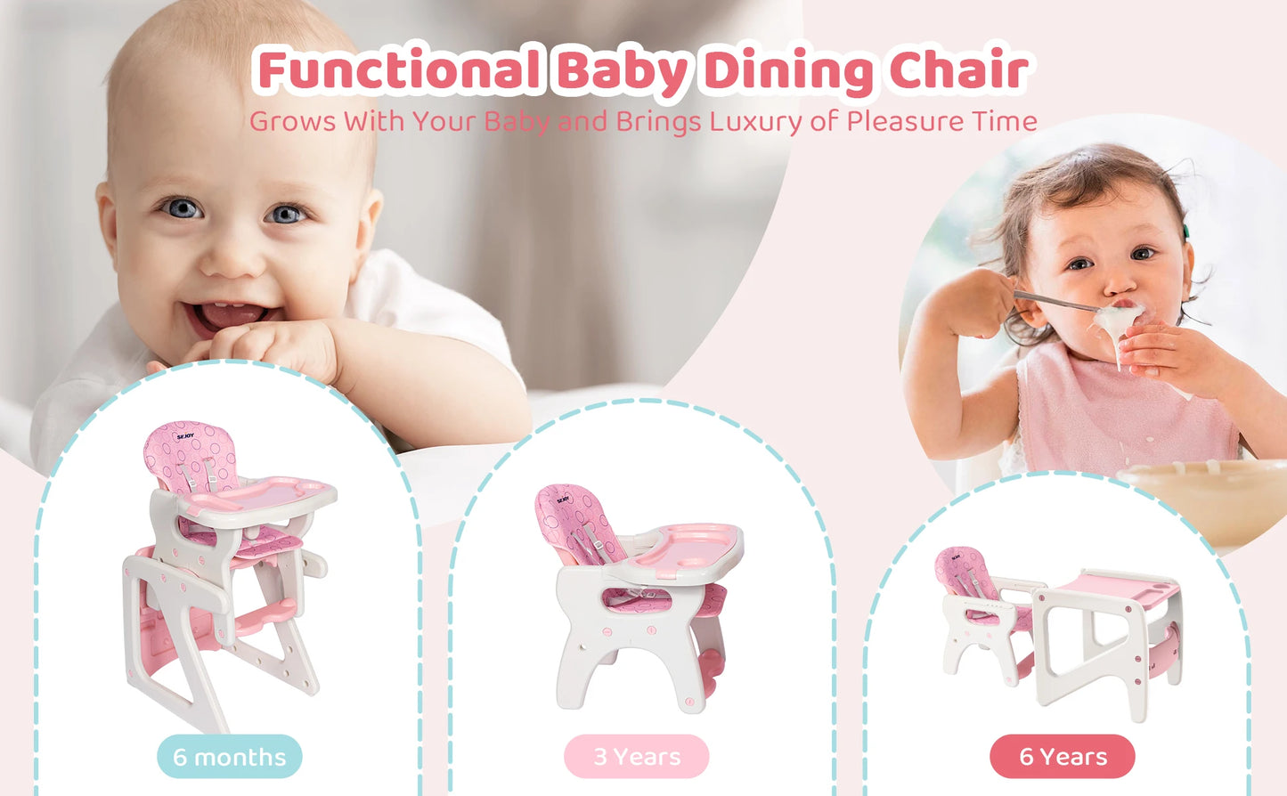 High Baby Eating Chair  Toddlers, Convertible  Seat