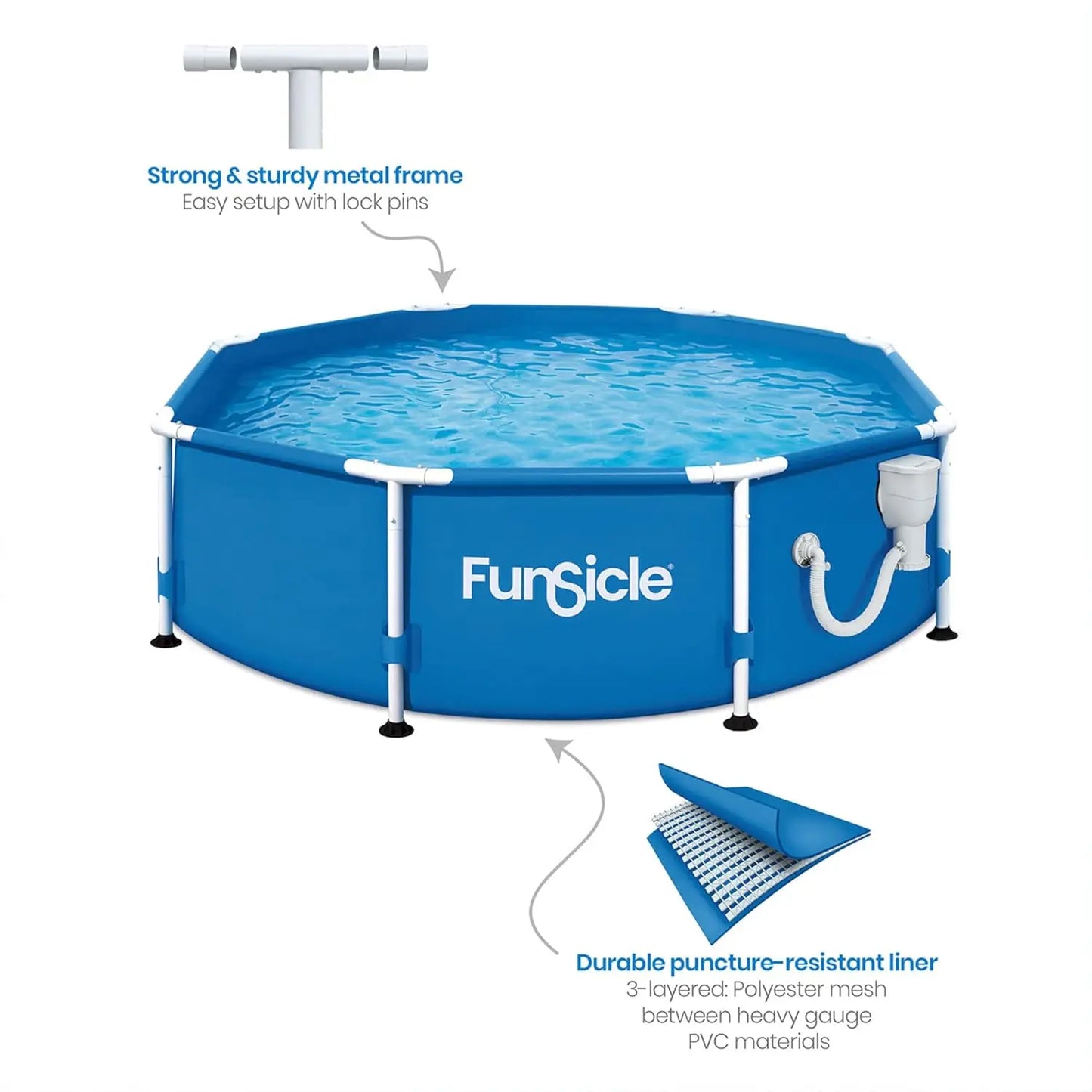 Round Frame Above Ground Swimming Pool Set
