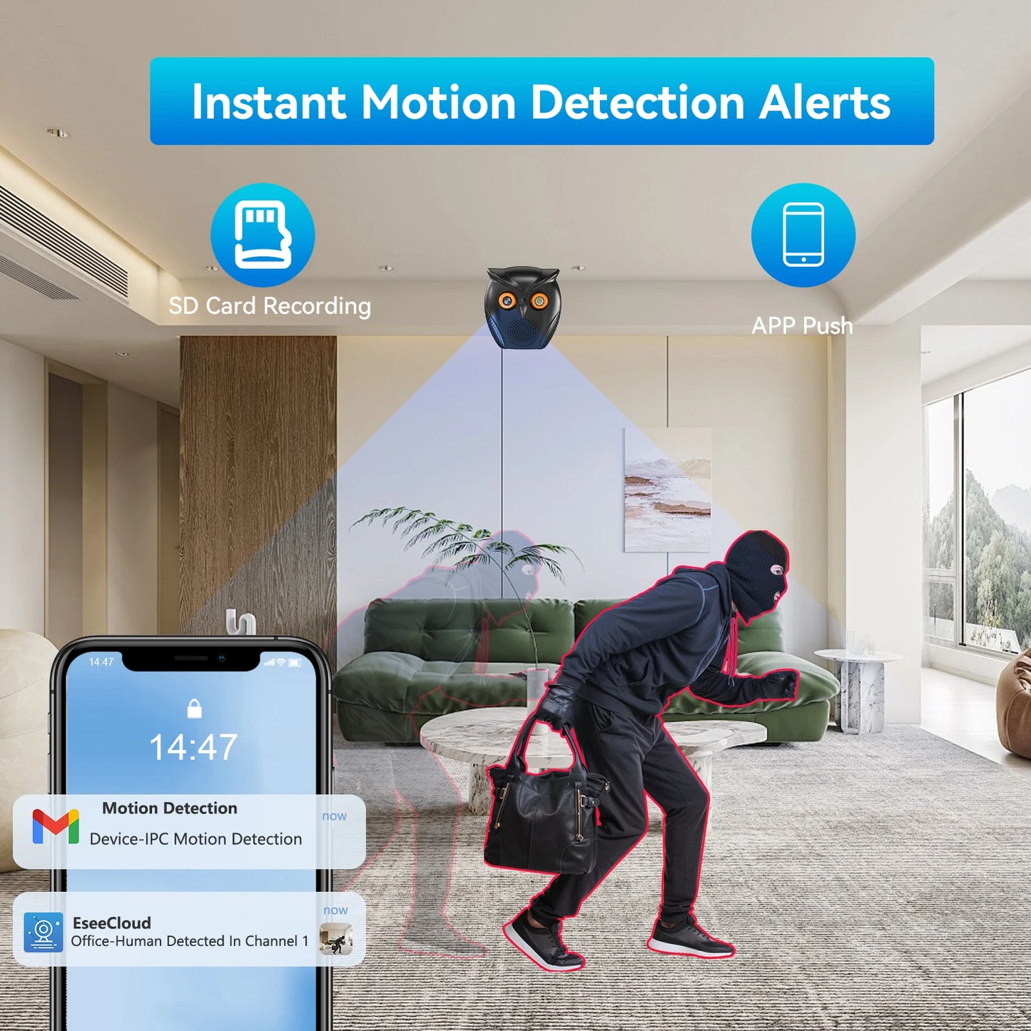Wifi Home Security Camera Two-Way Audio