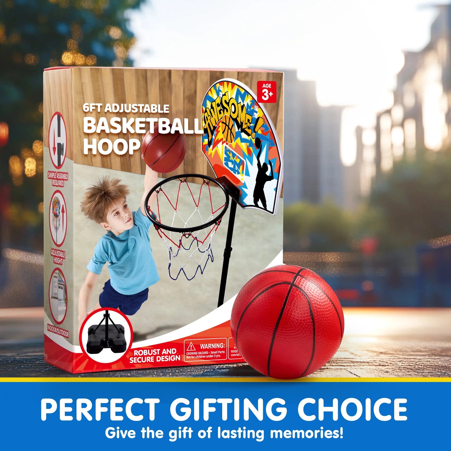 Adjustable Kids Basketball HoopToddler Indoor Outdoor