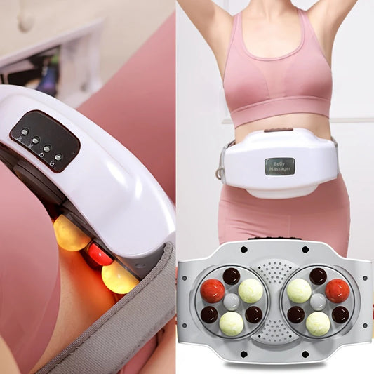 Hot compress abdominal massager, portable charging device
