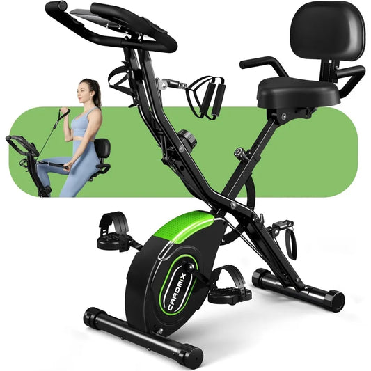 5 in 1 Foldable Indoor Cycling Bike with Magnetic Resistance for Home Workouts Upright Stationary Exercise Bike with 330LB Weig