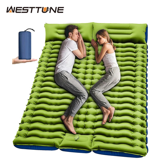Double Sleeping Pad Inflatable Mattress  Backpacking Hiking
