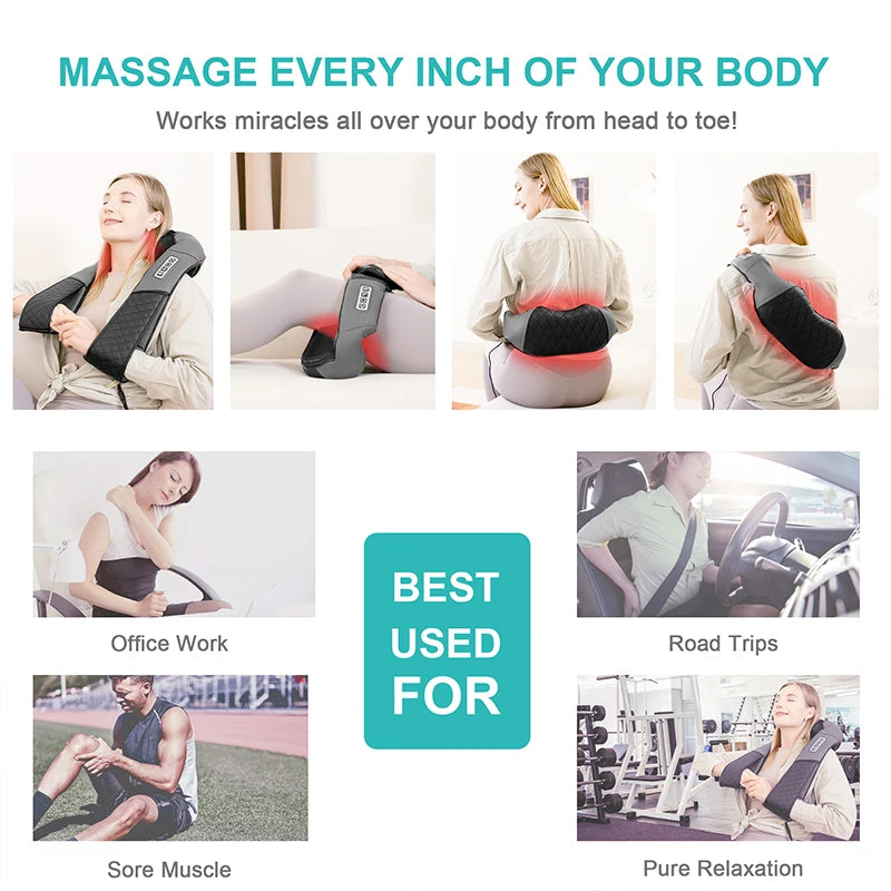 Electric Neck Back  Shoulder Kneading  Back Massage