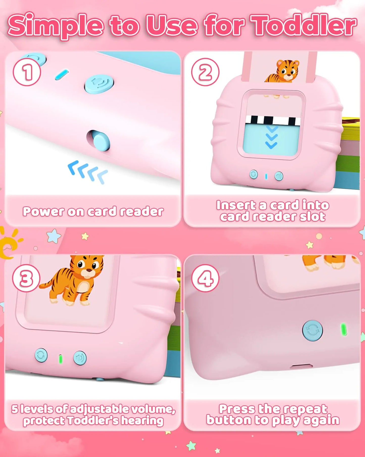 Talking Flash Cards Toddler Girls Speech Therapy
