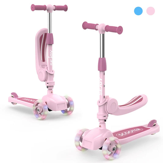Kick Scooter Adjustable Handlebar , Foldable Seat, Stand