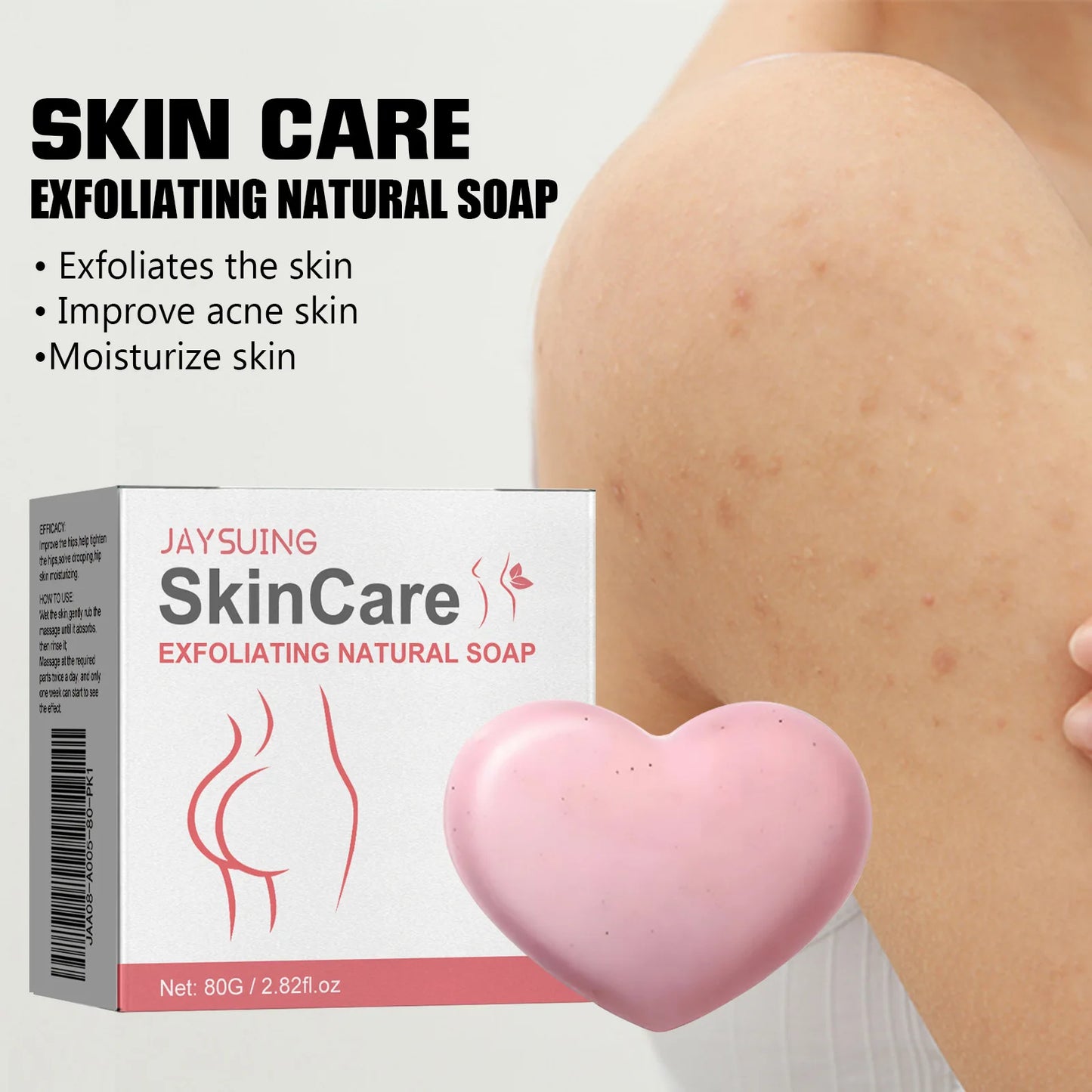 Jayusing Moisturizing Body Soap Deep Cleansing Remove Acne Cutin Skin Care Fragrance Shower Body Whitening Exfoliating Bath Soap
