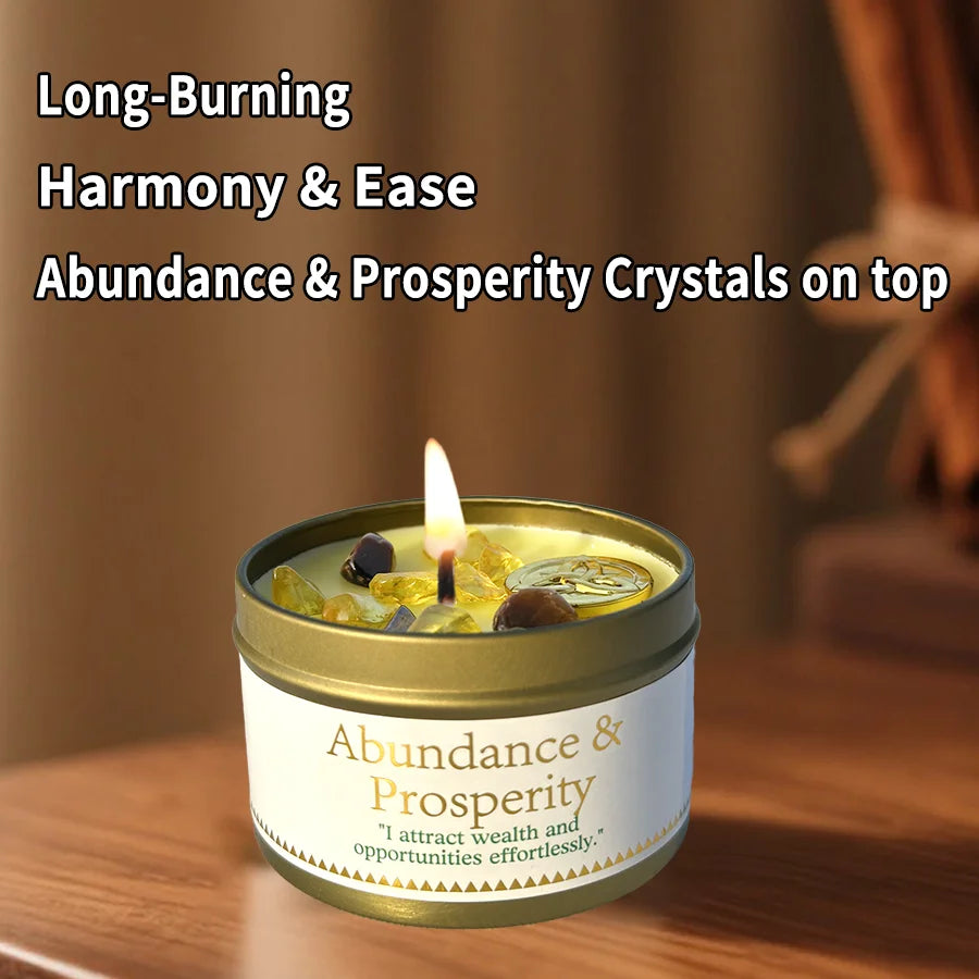 Abundance  Prosperity Ritual Candle, Patchouli  Cinnamon Crystals