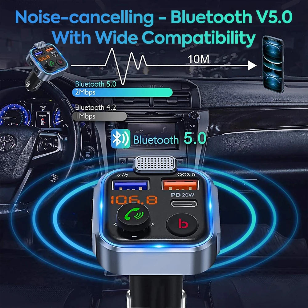 Bluetooth Adapter  Car, Wireless Transmitter, Handsfree  Music