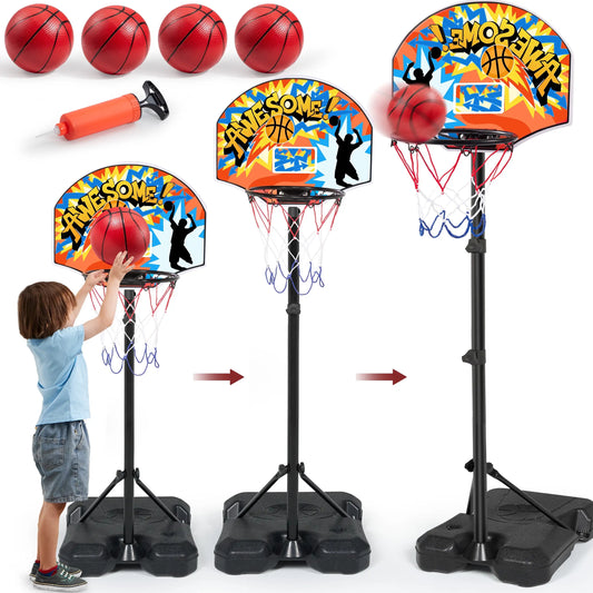 Adjustable Kids Basketball HoopToddler Indoor Outdoor