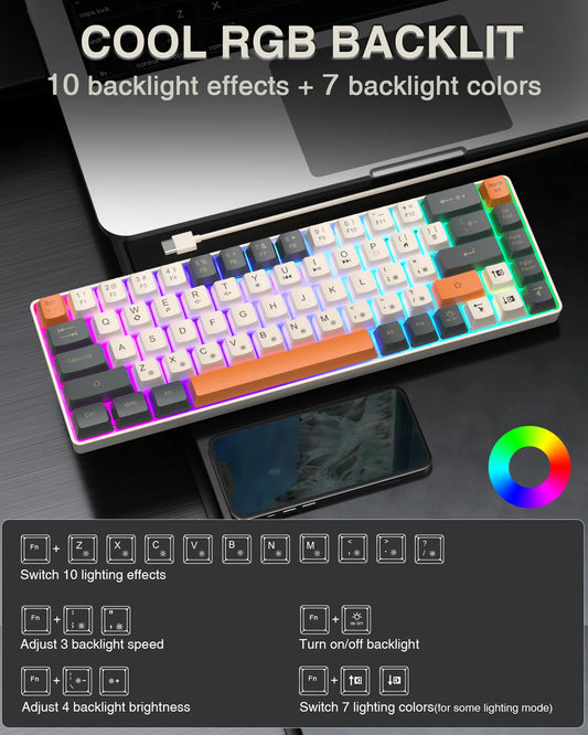 Gaming Keyboard 68  N- Key Rollover Backlight
