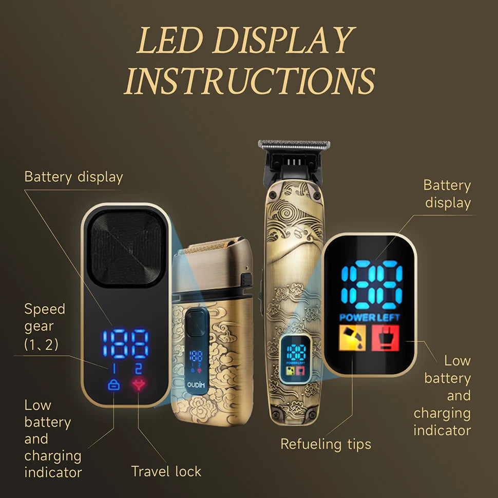 Face Mustache Grooming Kit, Bald Head Shavers