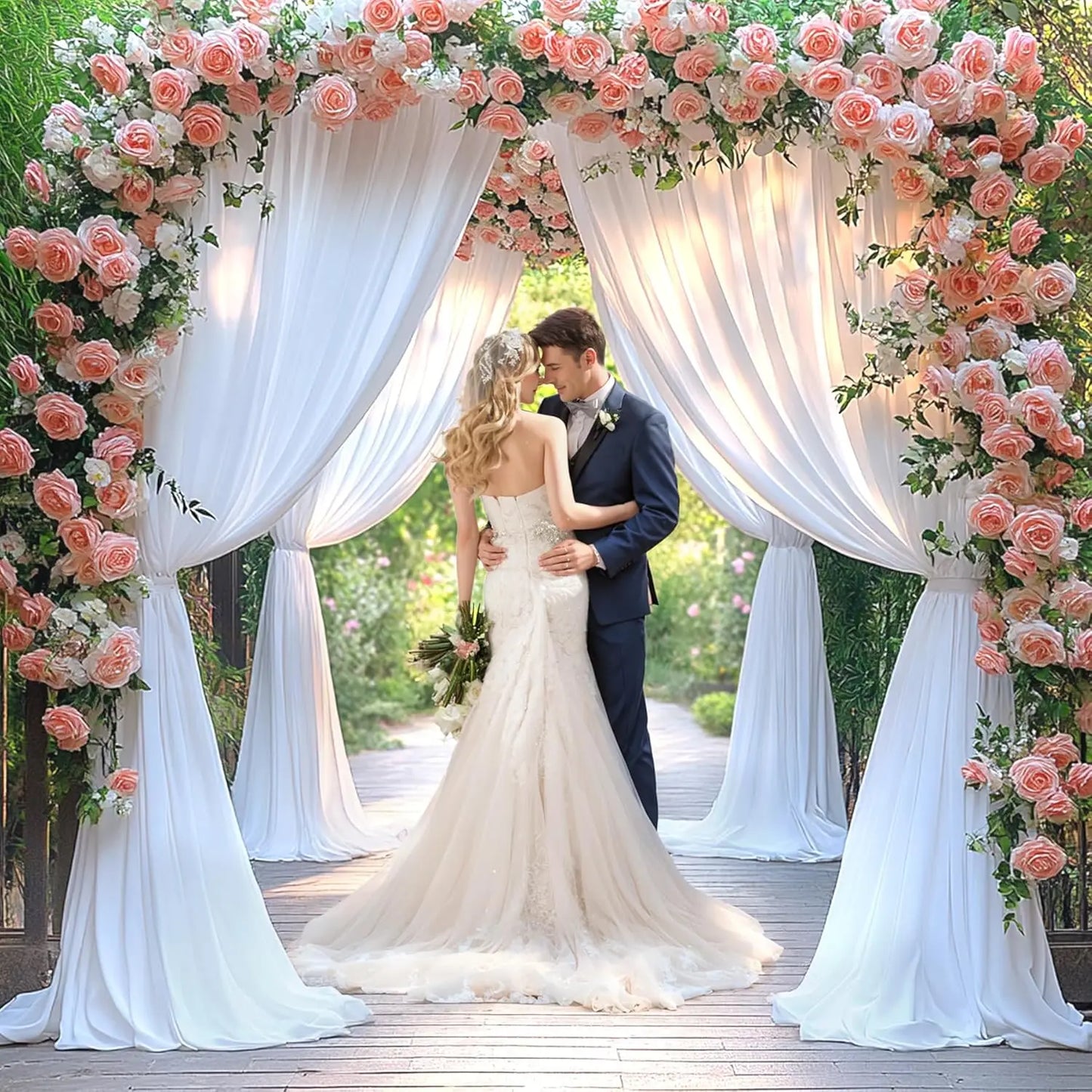 White Backdrop Curtain, Drapes Curtains Panels  Wedding