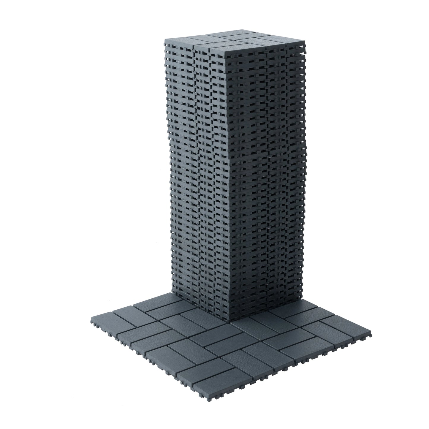 44 Pack Interlocking Patio Deck Tiles-12x12 Inch, Easy Install for Poolside, Balcony, Backyard - Durable Polypropyl