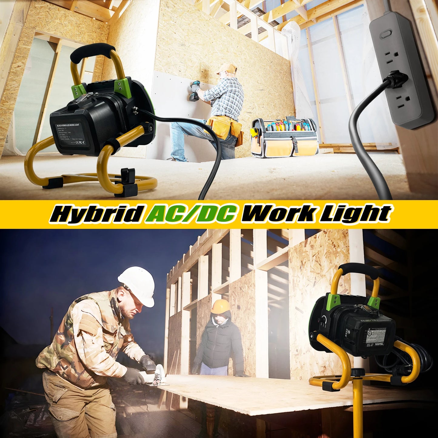 Hybrid AC/DC Work Light LED  Rechargeable