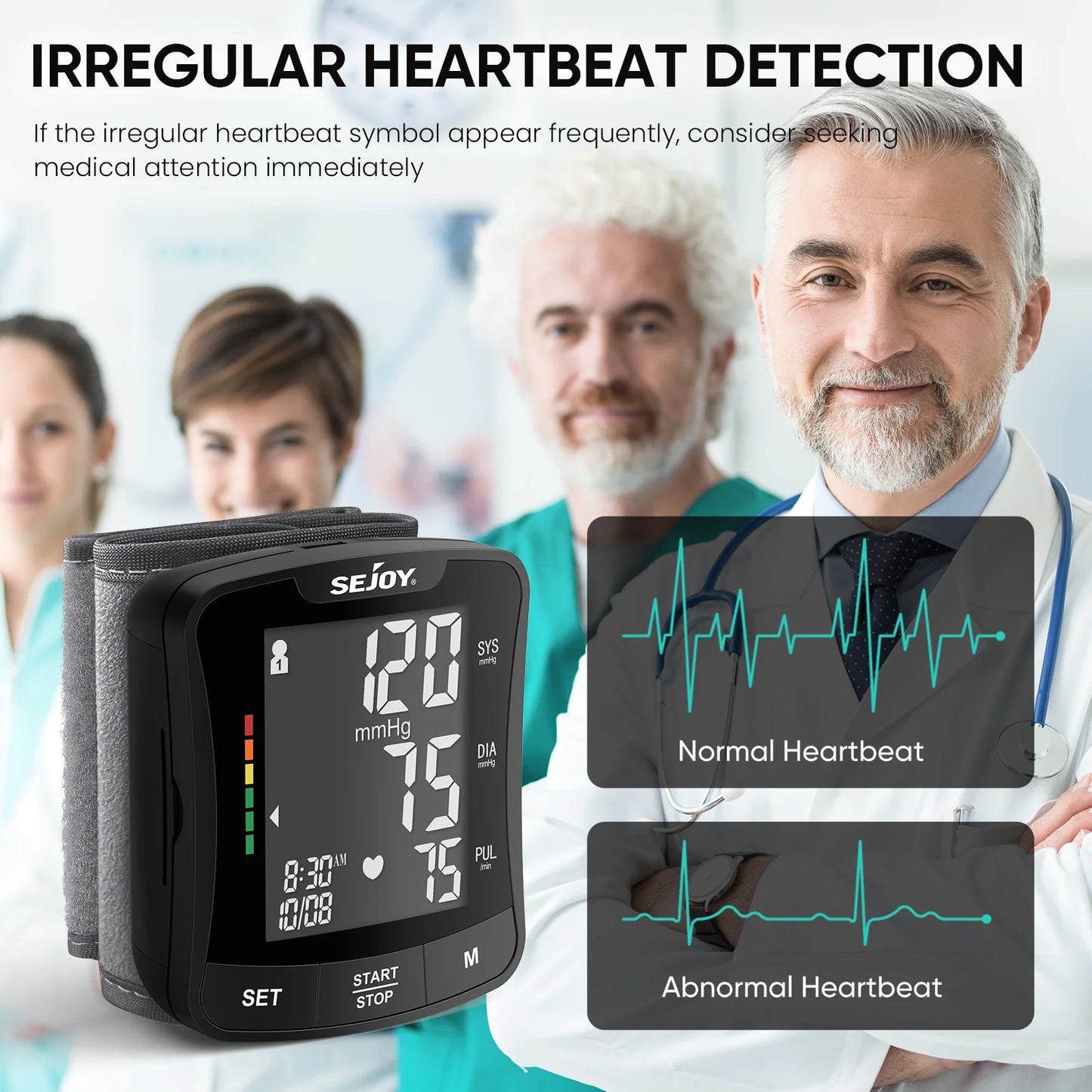 Electronic Blood Pressure Monitor Wrist Cuff Digital