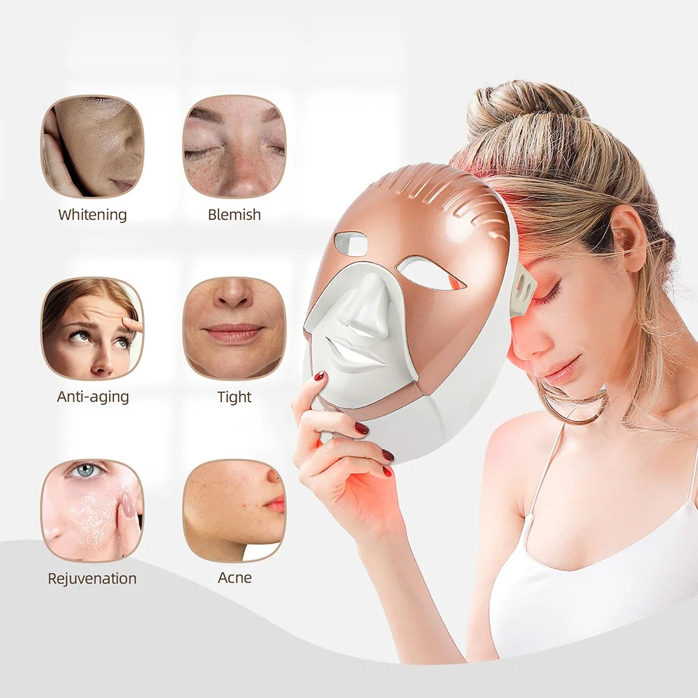 Wireless  Colors LED Face Neck Skin Rejuvenation