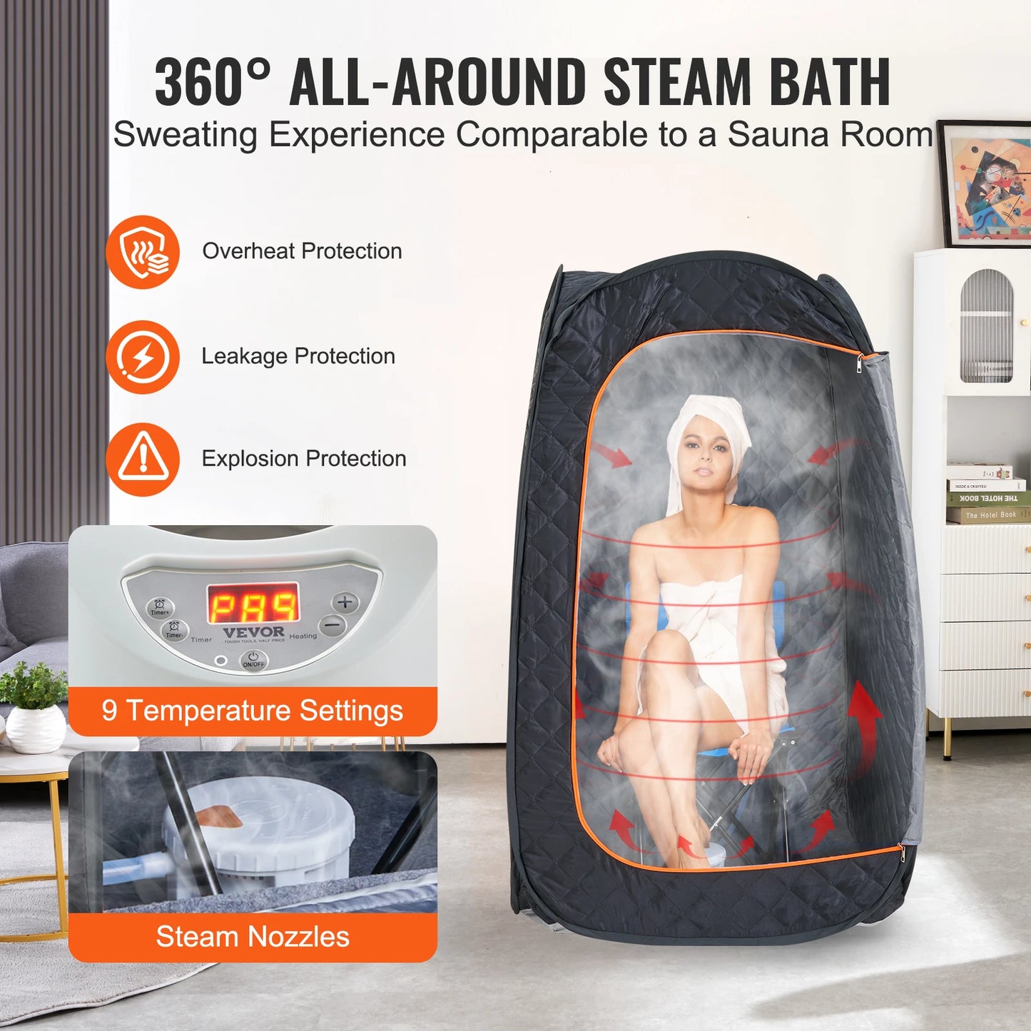 Portable Steam Sauna Tent Therapeutic  Relaxation  Home