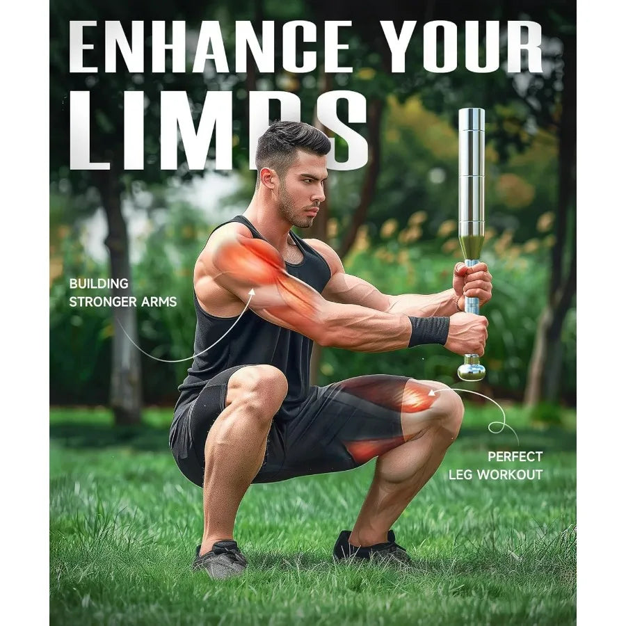 Motion Space Adjustable Macebell Clubbell for Strength Training 6 8in1 Premium Steel Indian Club for Full Body Muscles Shoulder