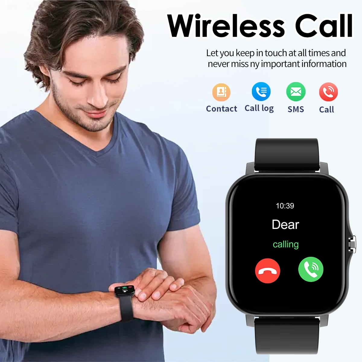 Bluetooth  Touch Dial Android Music Fitness Tracker