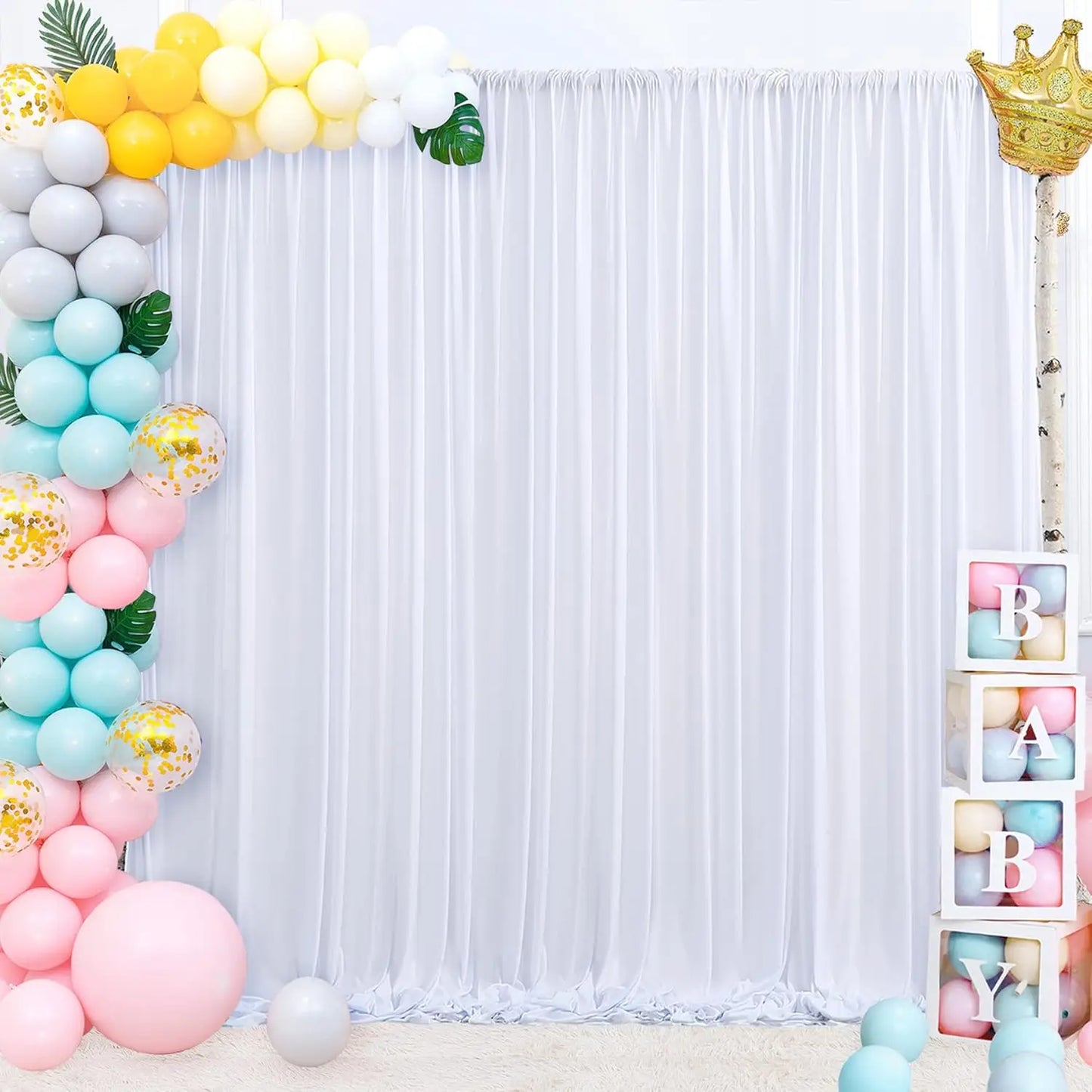 White Backdrop Curtain, Drapes Curtains Panels  Wedding