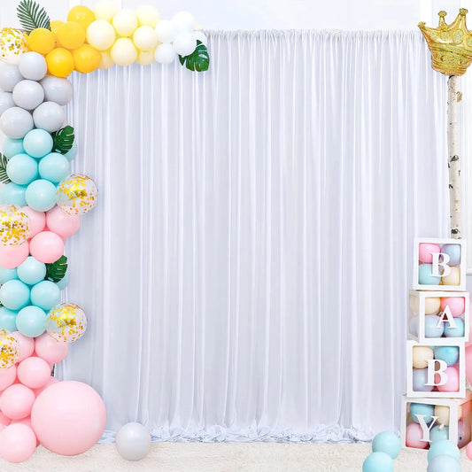White Backdrop Curtain, Drapes Curtains Panels  Wedding